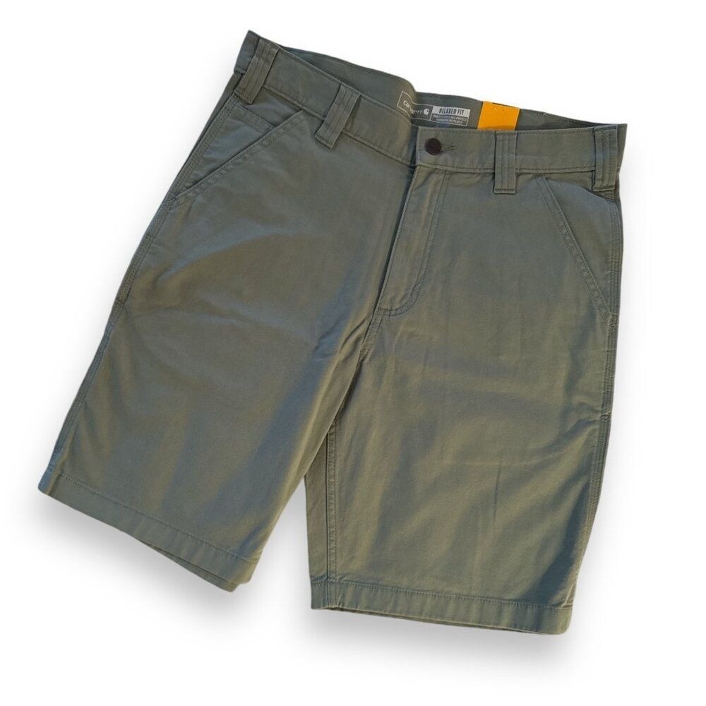 CARHARTT Men's Rugged Flex Relaxed Fit Canvas Work Short Sz 32 Olive Green